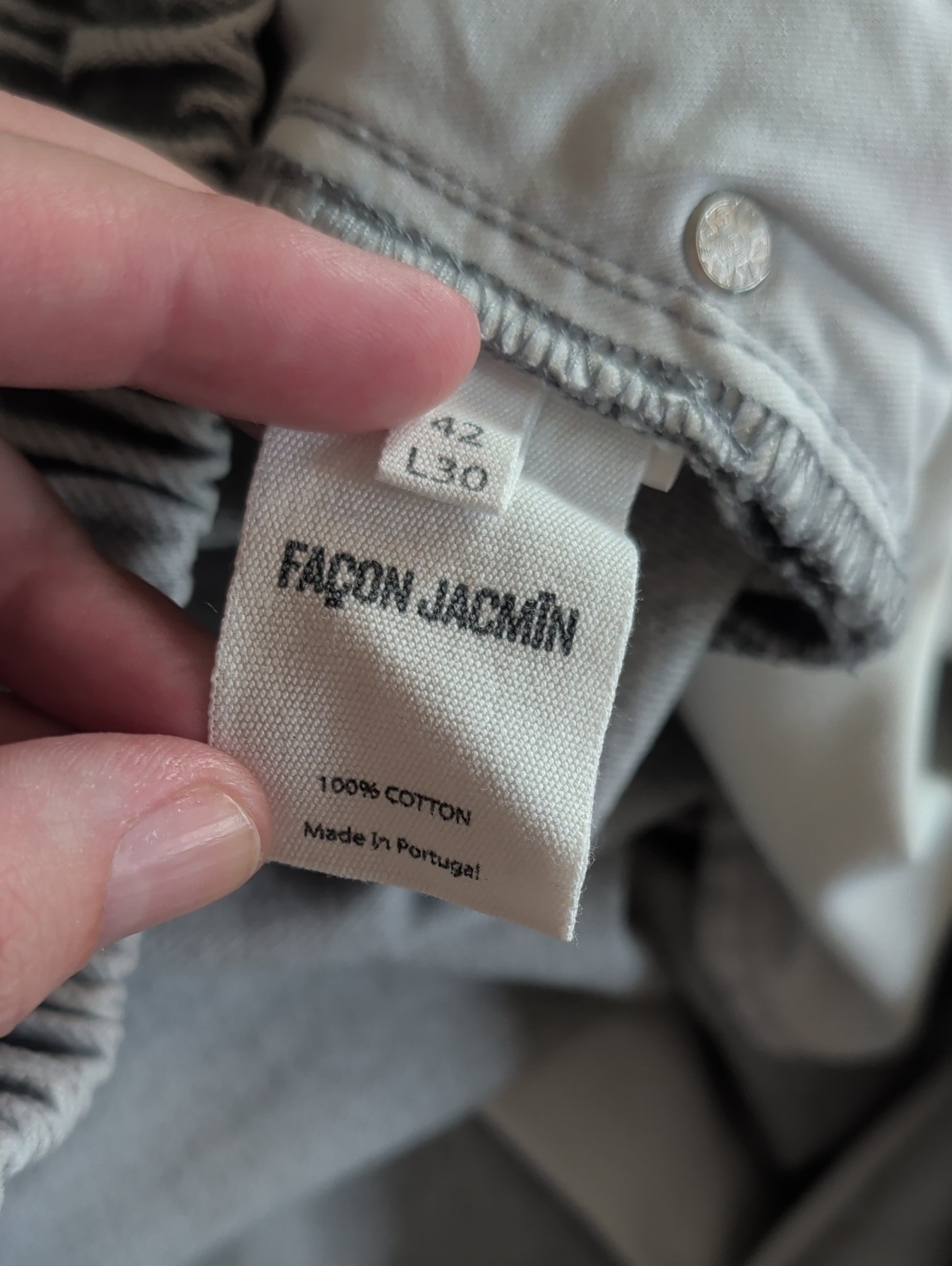 Faon Jacmin - Jean Polly - Light Grey Tall Large High Rise Pull On Wide Leg — image 6 of 8